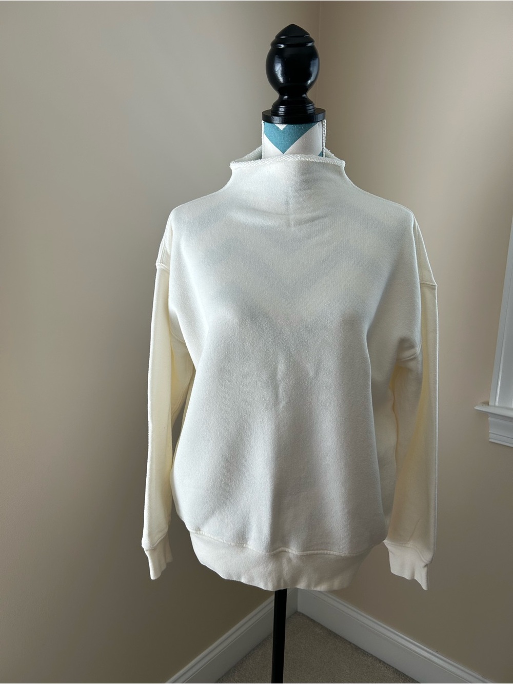 J. Crew Off-White Mock Neck Sweatshirt